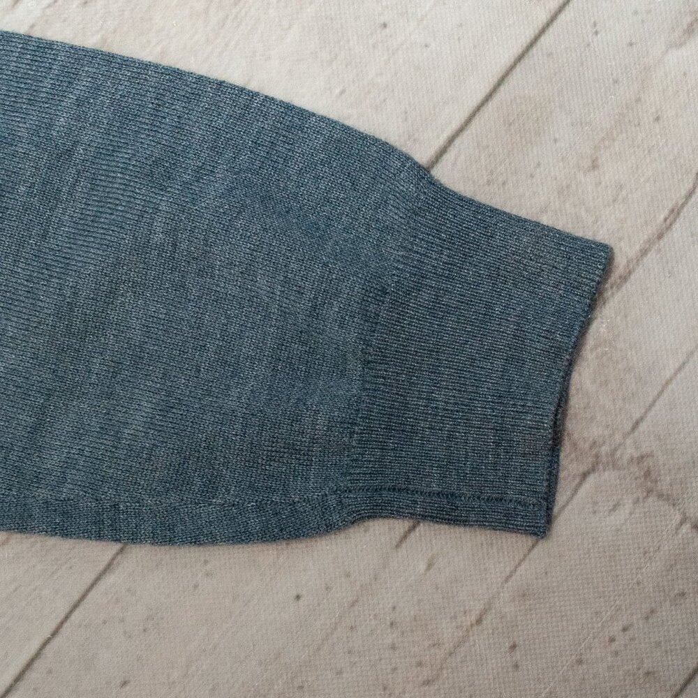 NWT J. Crew Merino Wool Blend Sweater Polo Heathered Evening Storm size M - Picture 8 of 11